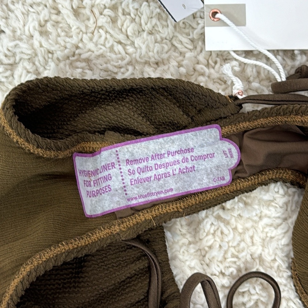 Good American Swim Always Fits Tiny Ties Bikini‎ Bottom Womens Mocha Size S New - Picture 8 of 9